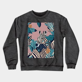 Modern  Savanna Wild Animal Zebra Stripes Pattern Crewneck Sweatshirt